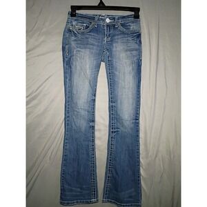 Premium Vanity Collection Jeans Sasha Womens 25x33 Blue Bootcut Flap Pocket